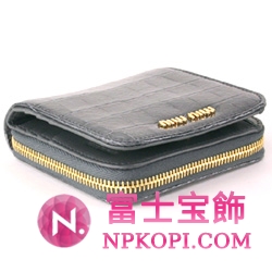 ミュウミュウ MIU MIU 二つ折り財布 財布 サイフ グレー 5M0522-ST.COCCO-LUX-GRAFITE